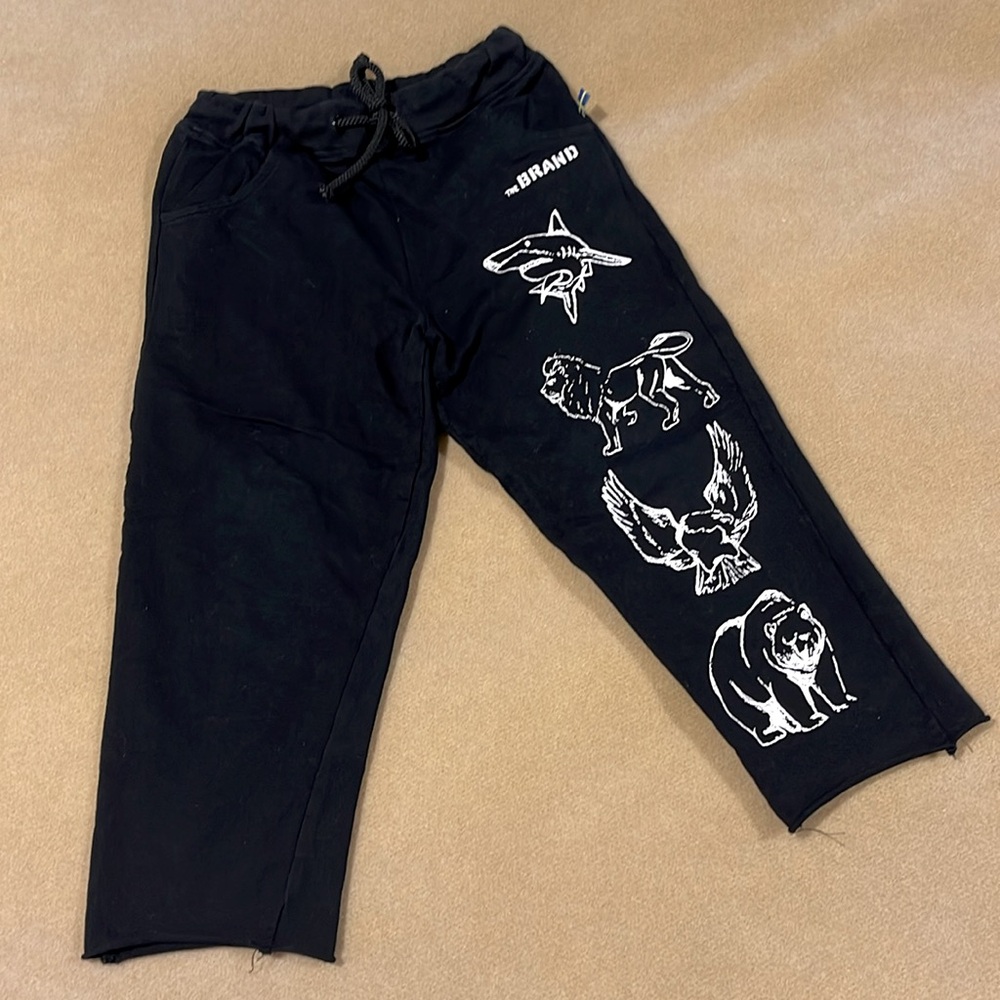THE BRAND TODDLERS BLACK WILD ANIMALS SWEATPANTS SIZE 104/110 USA SIZE 4-5T